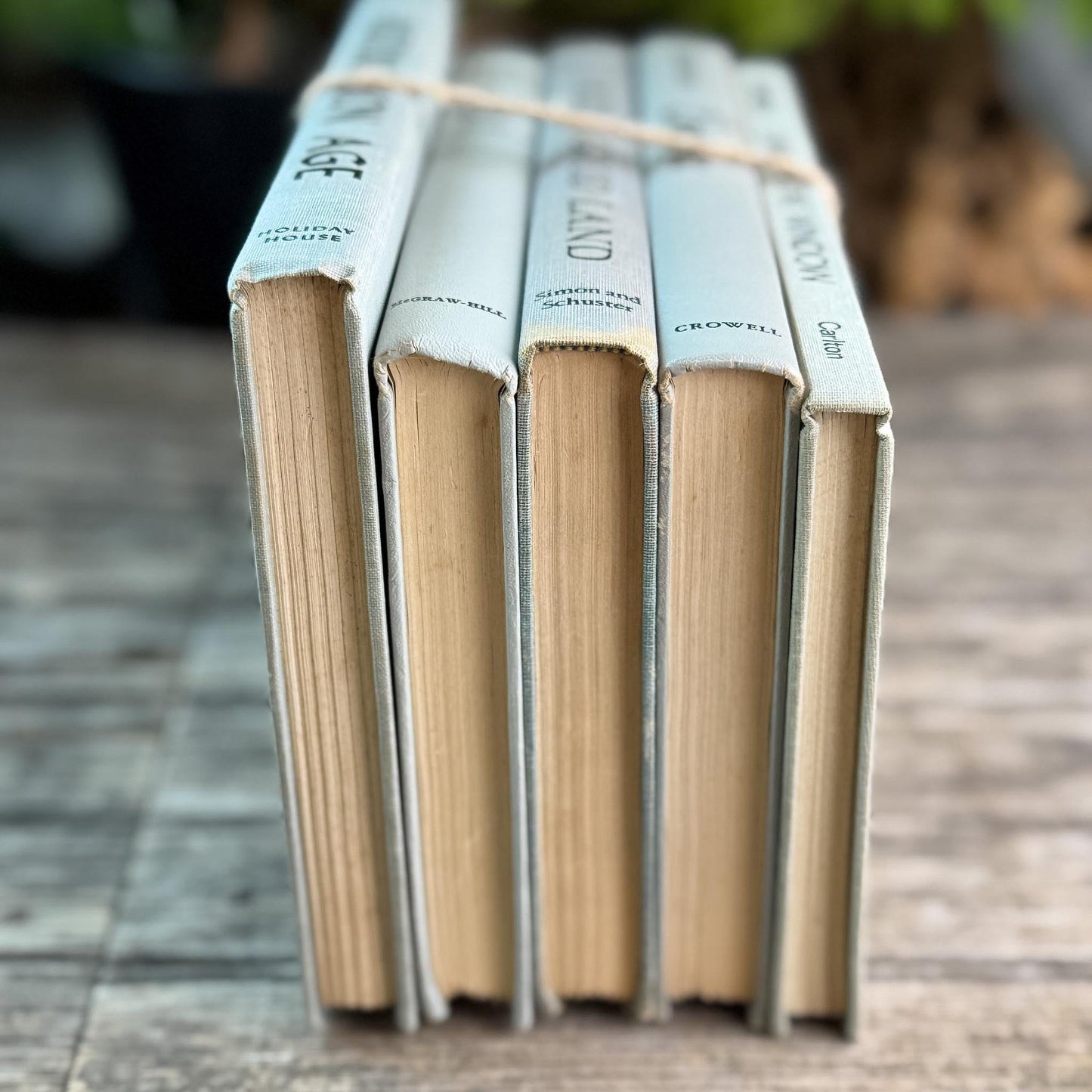 Vintage Gray and Black Book Set For Shelf Styling - Pretty Old Books