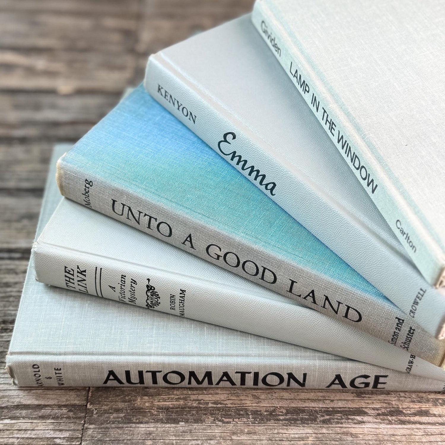 Vintage Gray and Black Book Set For Shelf Styling - Pretty Old Books