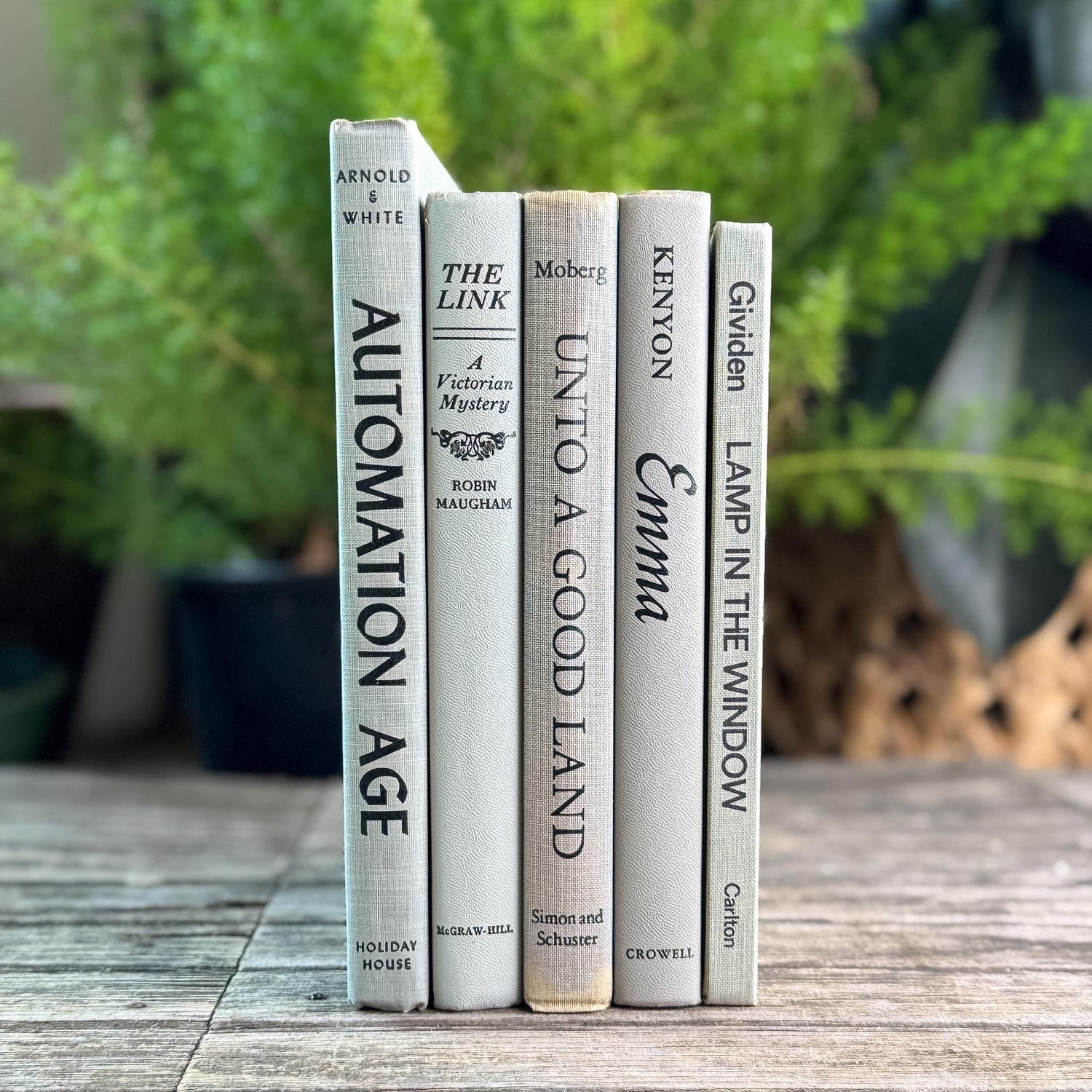 Vintage Gray and Black Book Set For Shelf Styling - Pretty Old Books