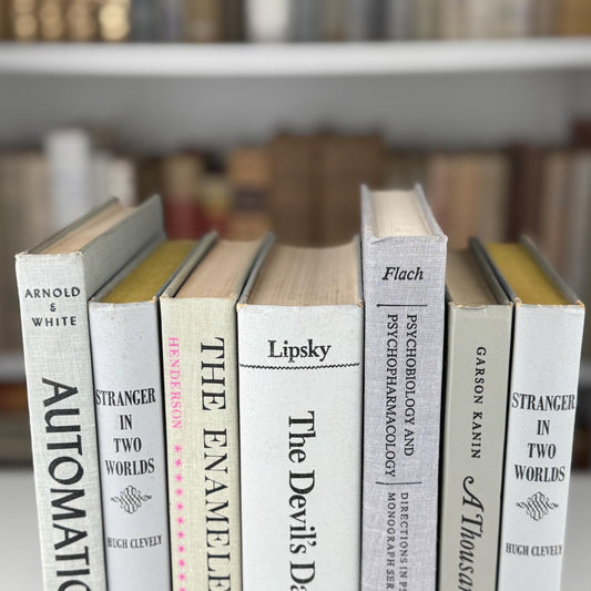 Vintage Gray and Black Book Set, Mid - Century Modern Books For Shelf Styling - Pretty Old Books