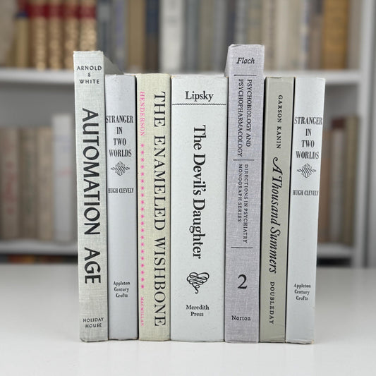 Vintage Gray and Black Book Set, Mid - Century Modern Books For Shelf Styling - Pretty Old Books