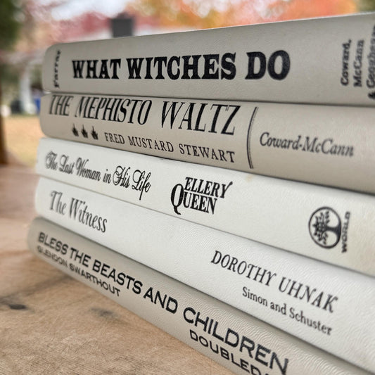 Vintage Gray and Black Retro Book Set For Shelf Styling - Pretty Old Books