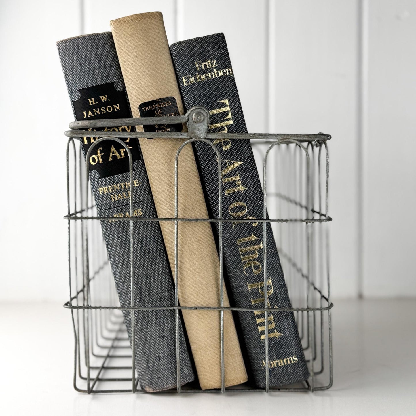 Vintage Gray and Cream Oversized Fine Art Book Bundle - Pretty Old Books