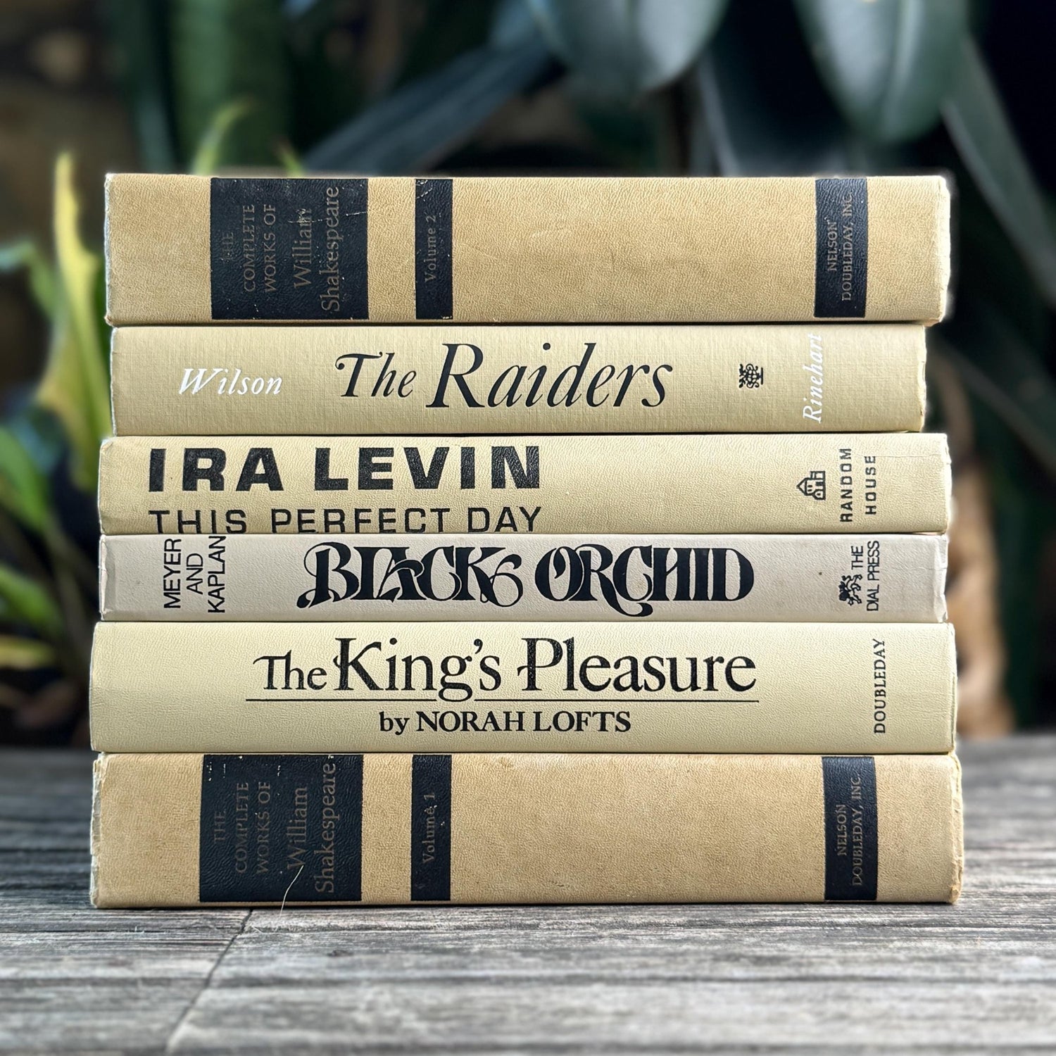 Vintage Gray Tan and Black Mid Century Book Set - Pretty Old Books