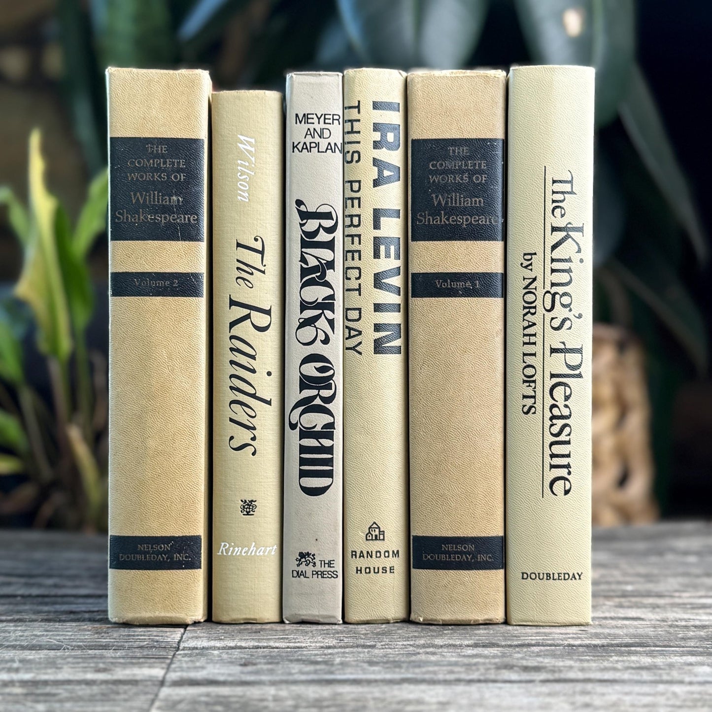 Vintage Gray Tan and Black Mid Century Book Set - Pretty Old Books