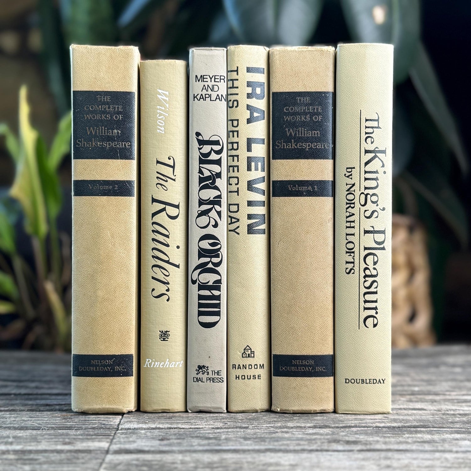 Vintage Gray Tan and Black Mid Century Book Set - Pretty Old Books