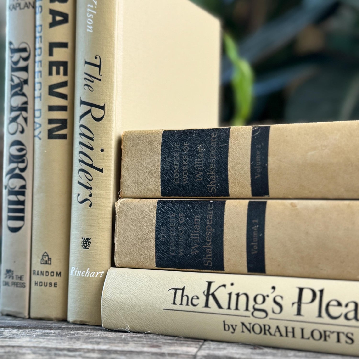 Vintage Gray Tan and Black Mid Century Book Set - Pretty Old Books