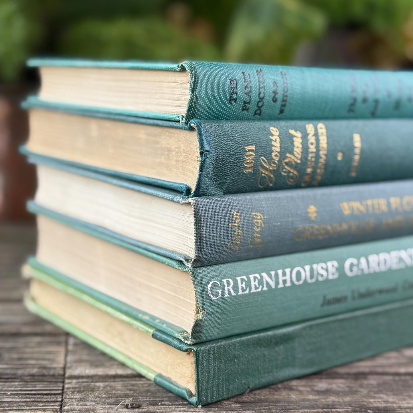 Vintage Green Gardening Book Bundle - Pretty Old Books