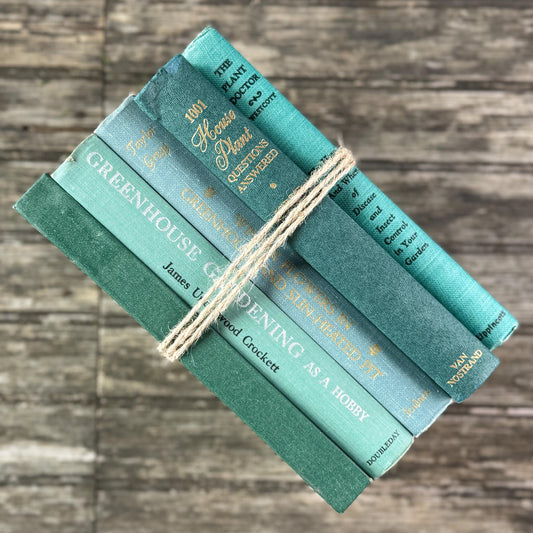 Vintage Green Gardening Book Bundle - Pretty Old Books