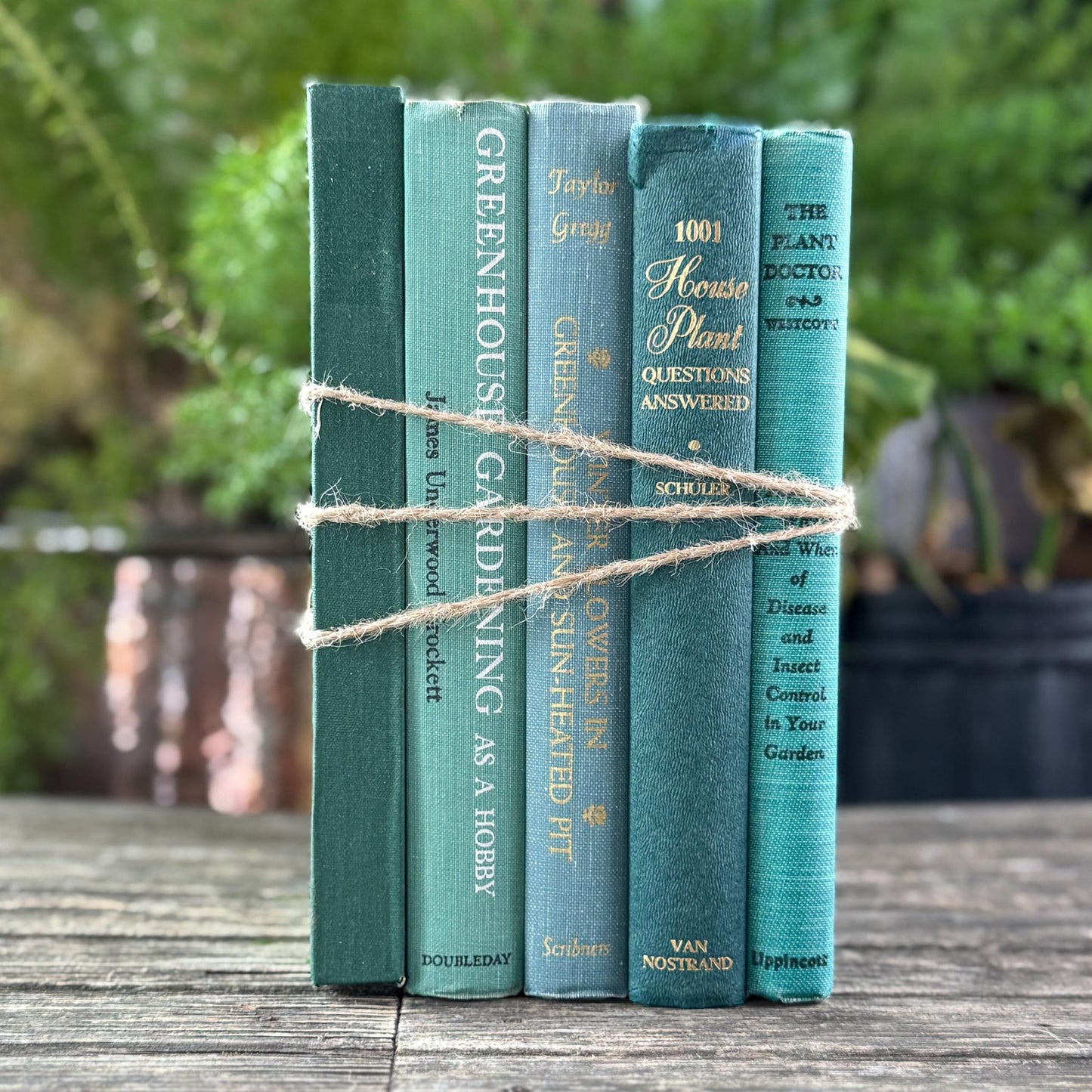 Vintage Green Gardening Book Bundle - Pretty Old Books