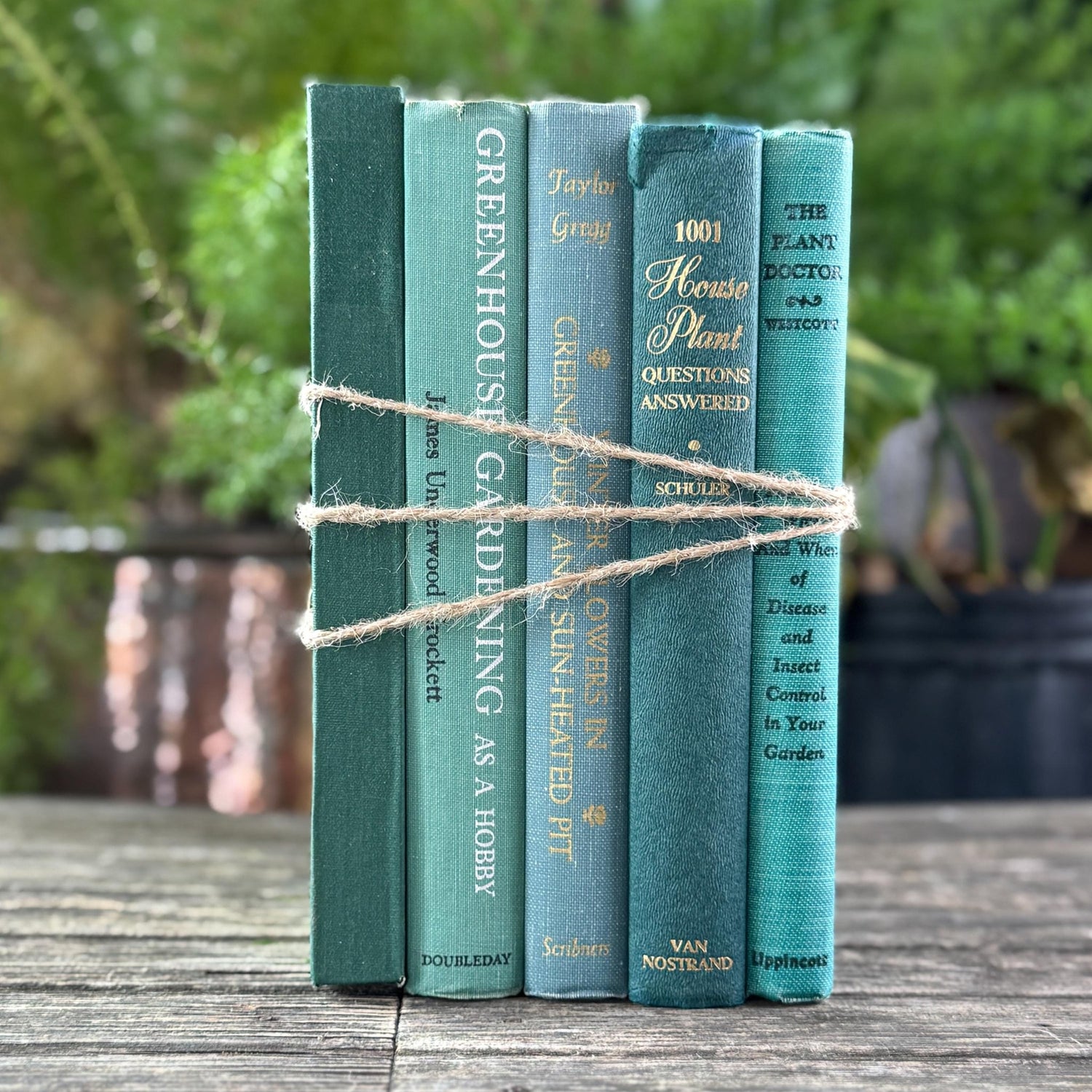 Vintage Green Gardening Book Bundle - Pretty Old Books