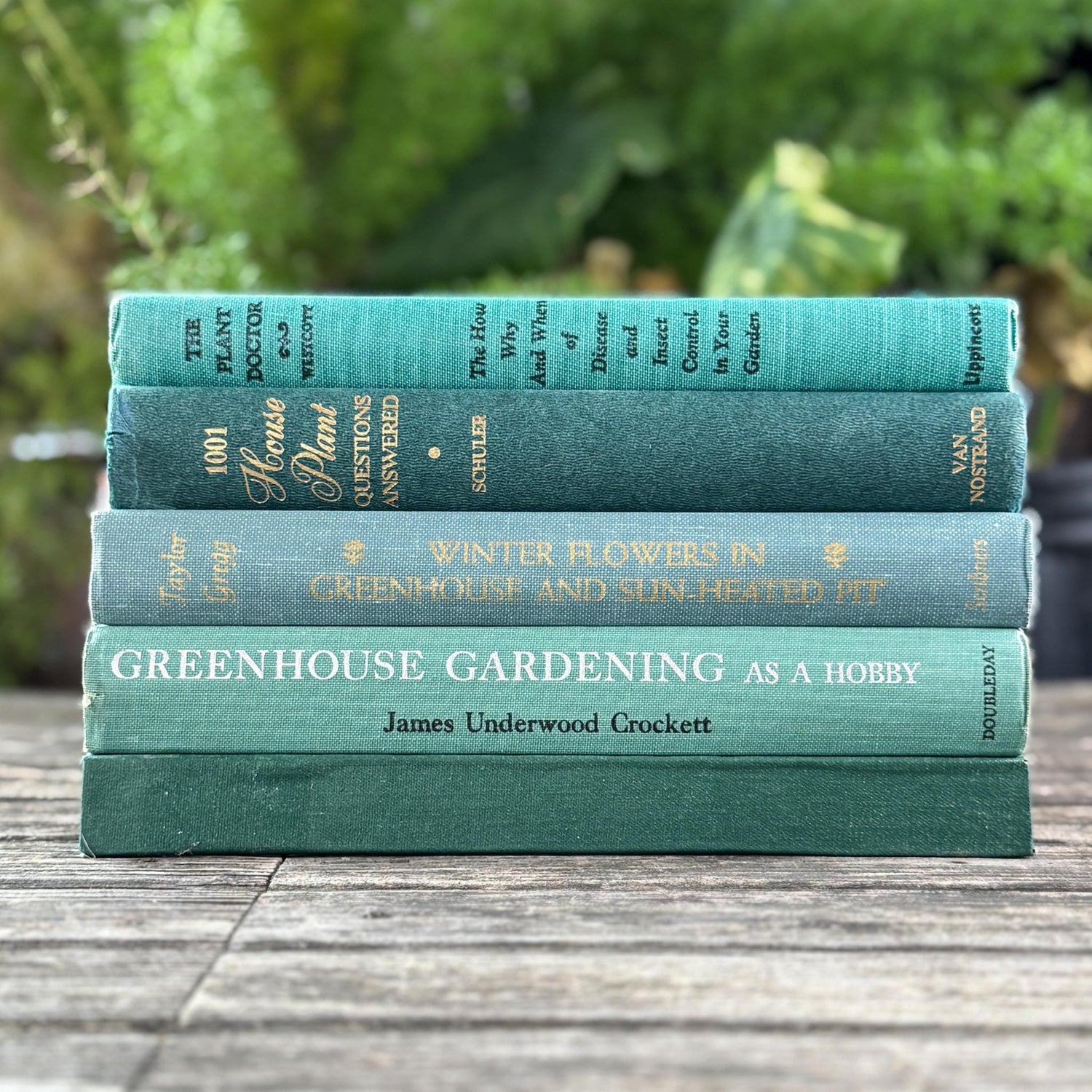Vintage Green Gardening Book Bundle - Pretty Old Books