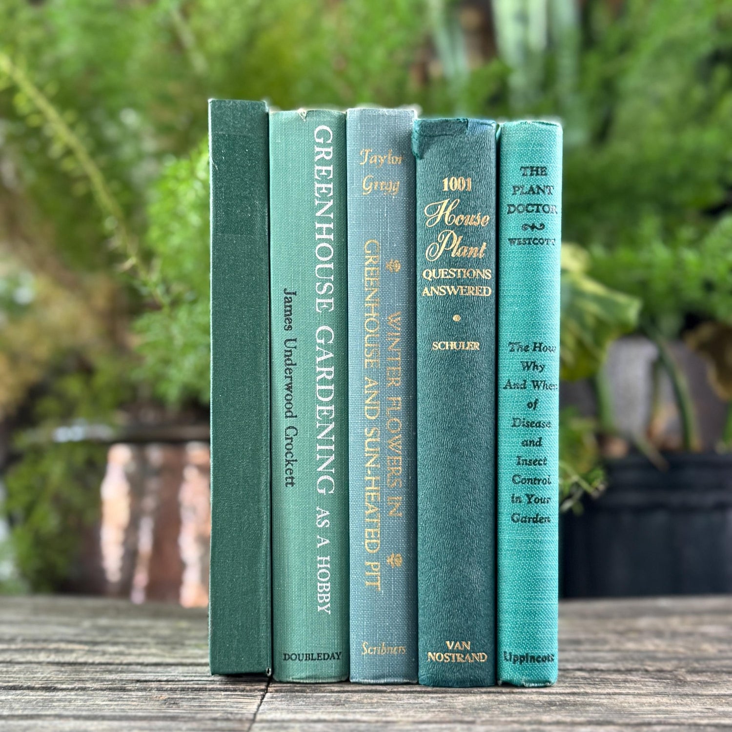 Vintage Green Gardening Book Bundle - Pretty Old Books