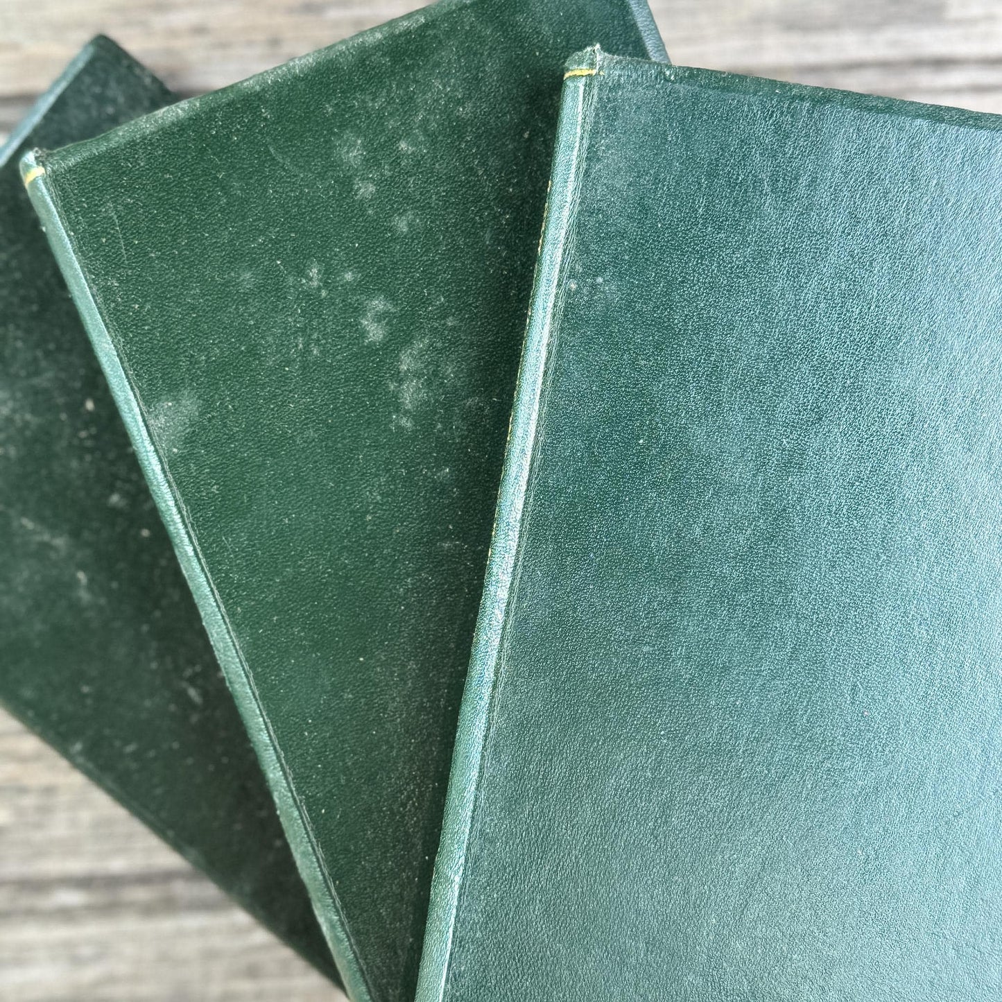 Vintage Green Leather Book Bundle, The American Reader, Paul M. Angle - Pretty Old Books