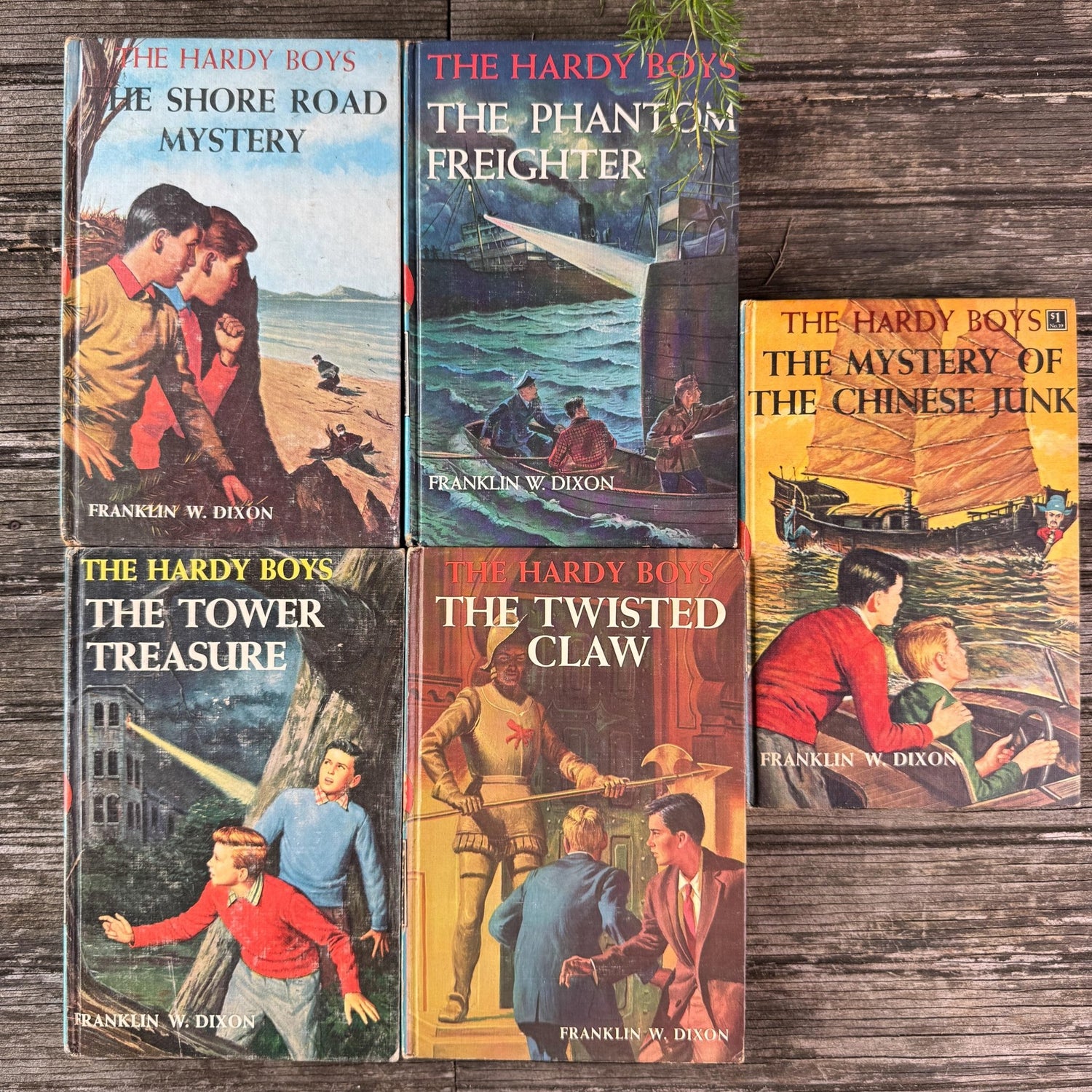 Vintage Hardy Boys Blue Book Set, 5 Volumes - Pretty Old Books