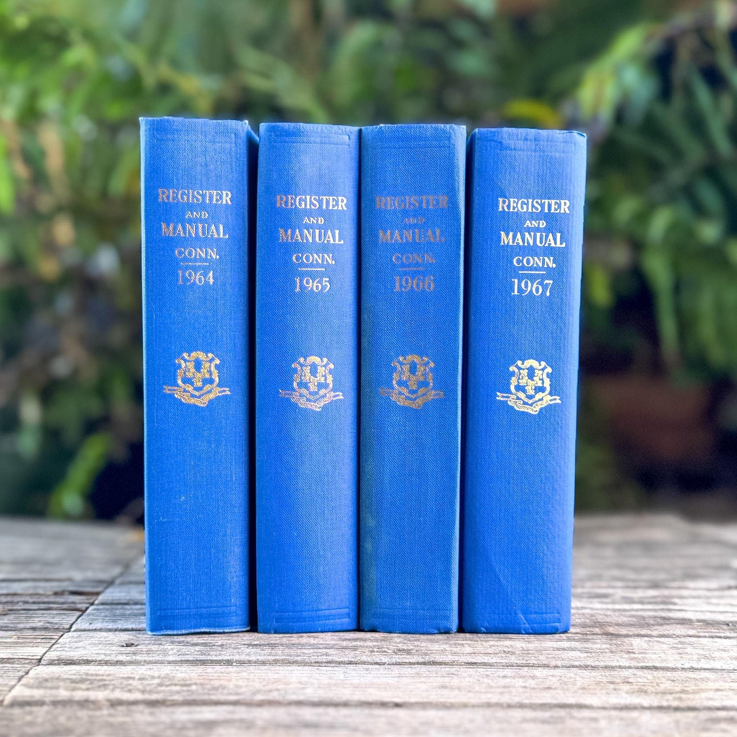 Vintage Indigo Blue Connecticut State Register & Manual Set - Pretty Old Books