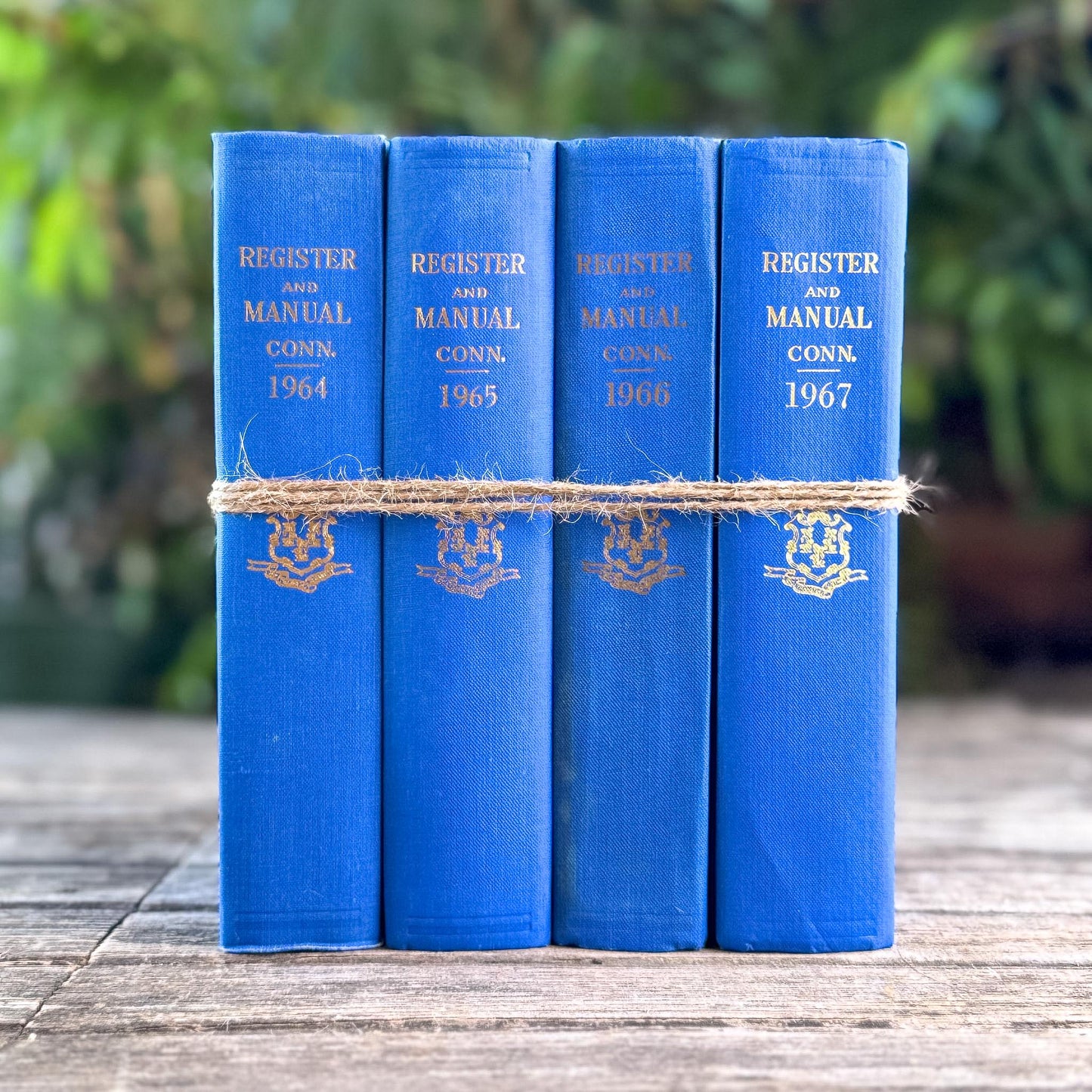 Vintage Indigo Blue Connecticut State Register & Manual Set - Pretty Old Books