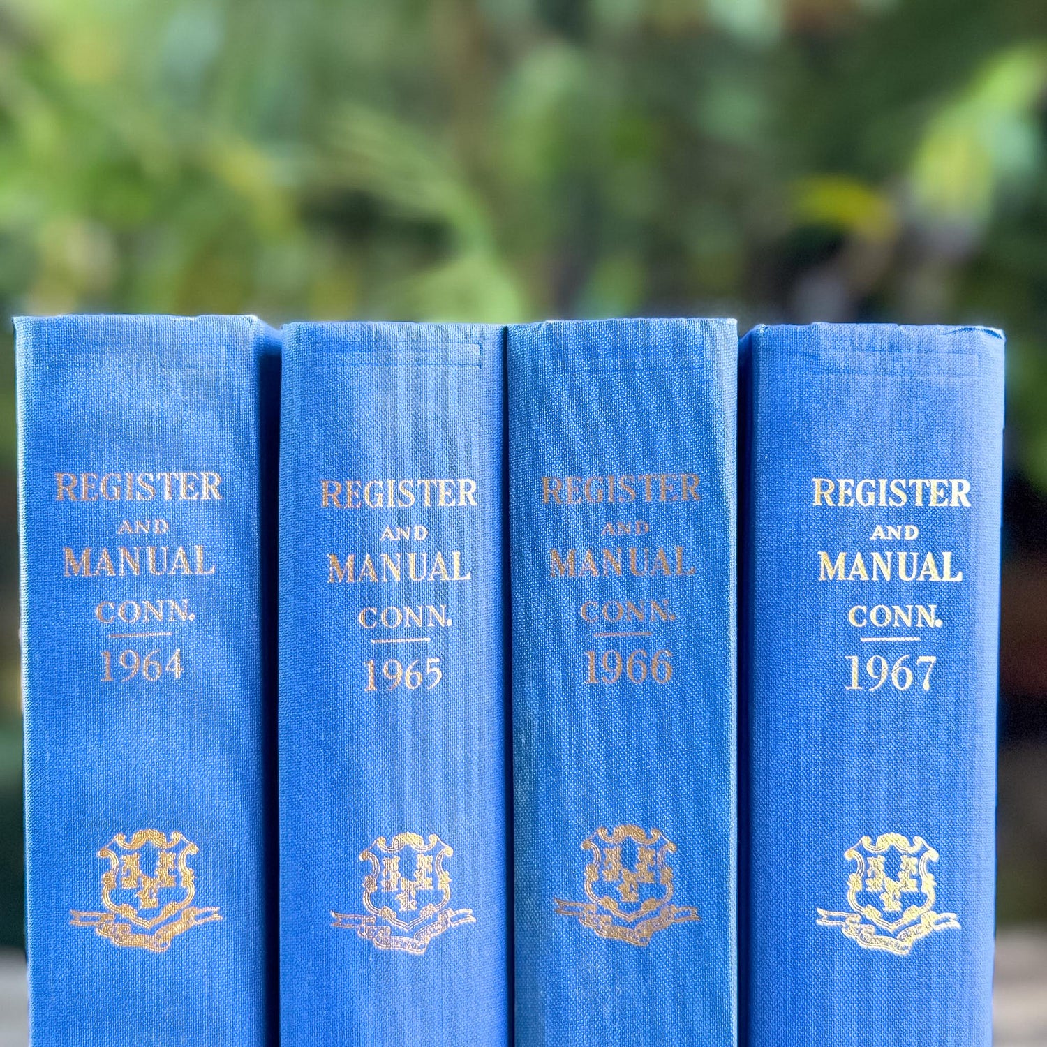 Vintage Indigo Blue Connecticut State Register & Manual Set - Pretty Old Books