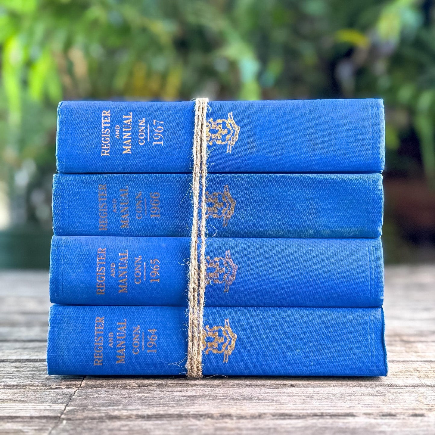 Vintage Indigo Blue Connecticut State Register & Manual Set - Pretty Old Books