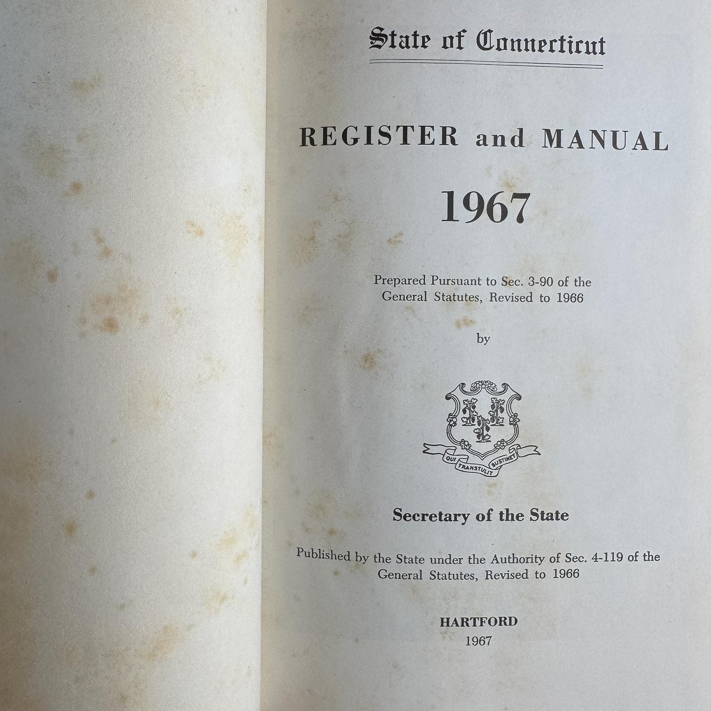 Vintage Indigo Blue Connecticut State Register & Manual Set - Pretty Old Books