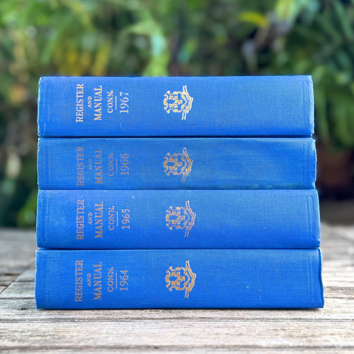 Vintage Indigo Blue Connecticut State Register & Manual Set - Pretty Old Books