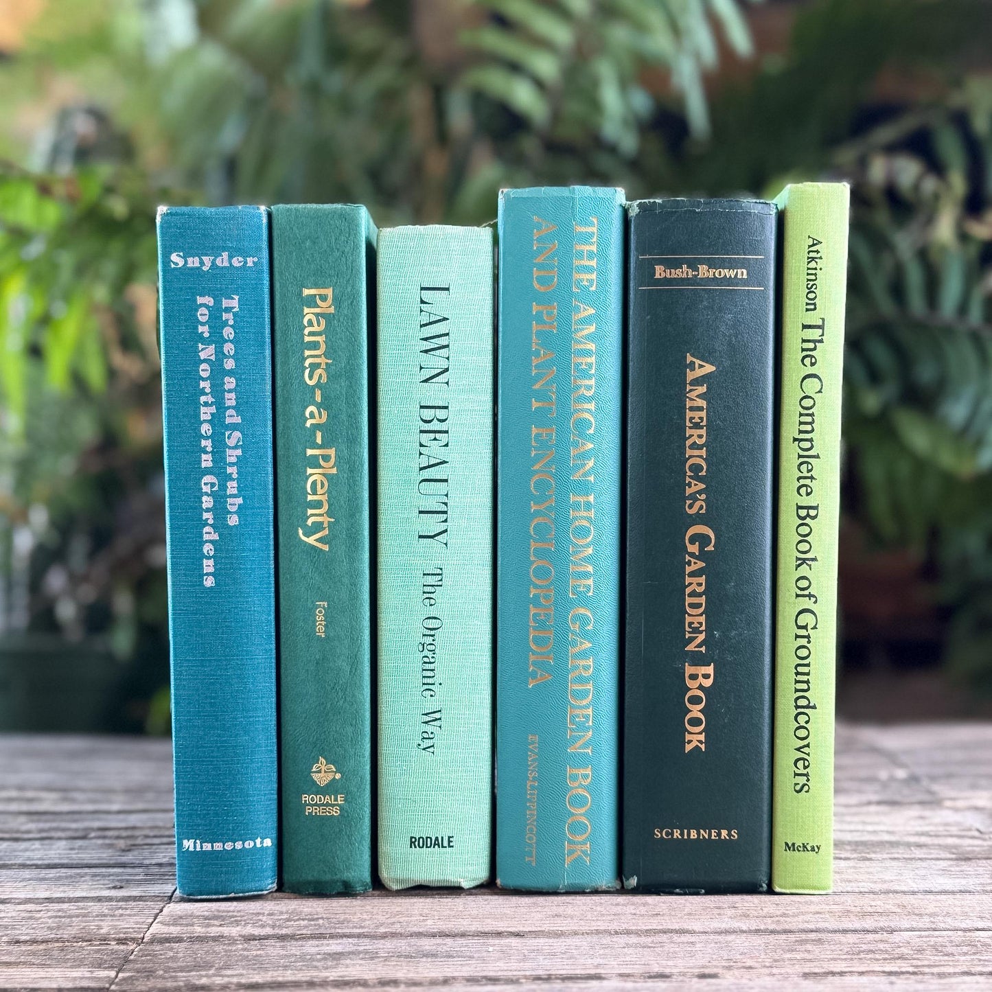 Vintage Large Green Gardening Book Bundle - Pretty Old Books