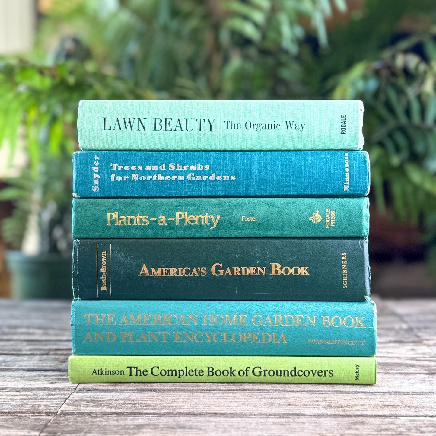 Vintage Large Green Gardening Book Bundle - Pretty Old Books