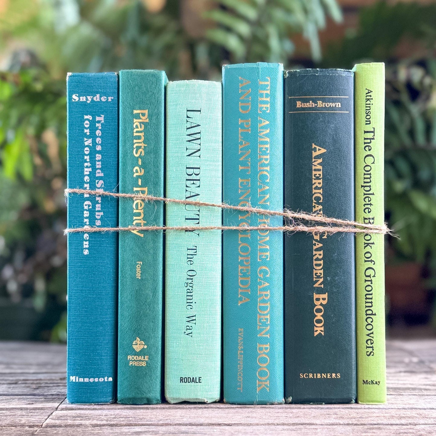 Vintage Large Green Gardening Book Bundle - Pretty Old Books