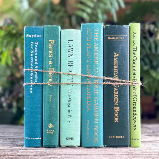 Vintage Large Green Gardening Book Bundle - Pretty Old Books
