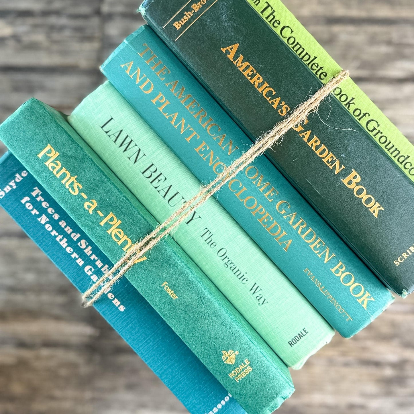 Vintage Large Green Gardening Book Bundle - Pretty Old Books