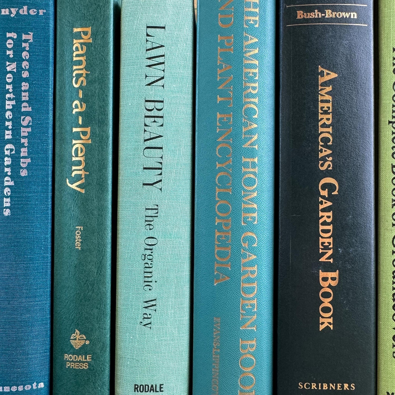 Vintage Large Green Gardening Book Bundle - Pretty Old Books