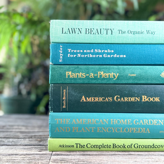 Vintage Large Green Gardening Book Bundle - Pretty Old Books