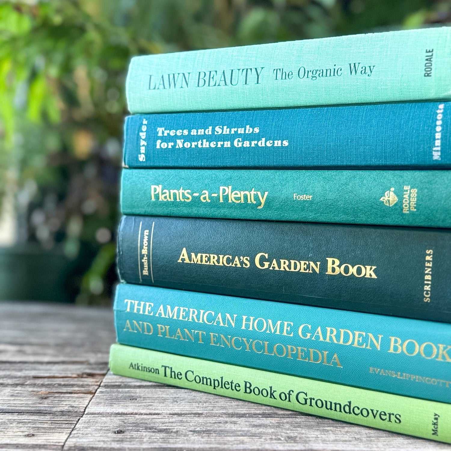 Vintage Large Green Gardening Book Bundle - Pretty Old Books