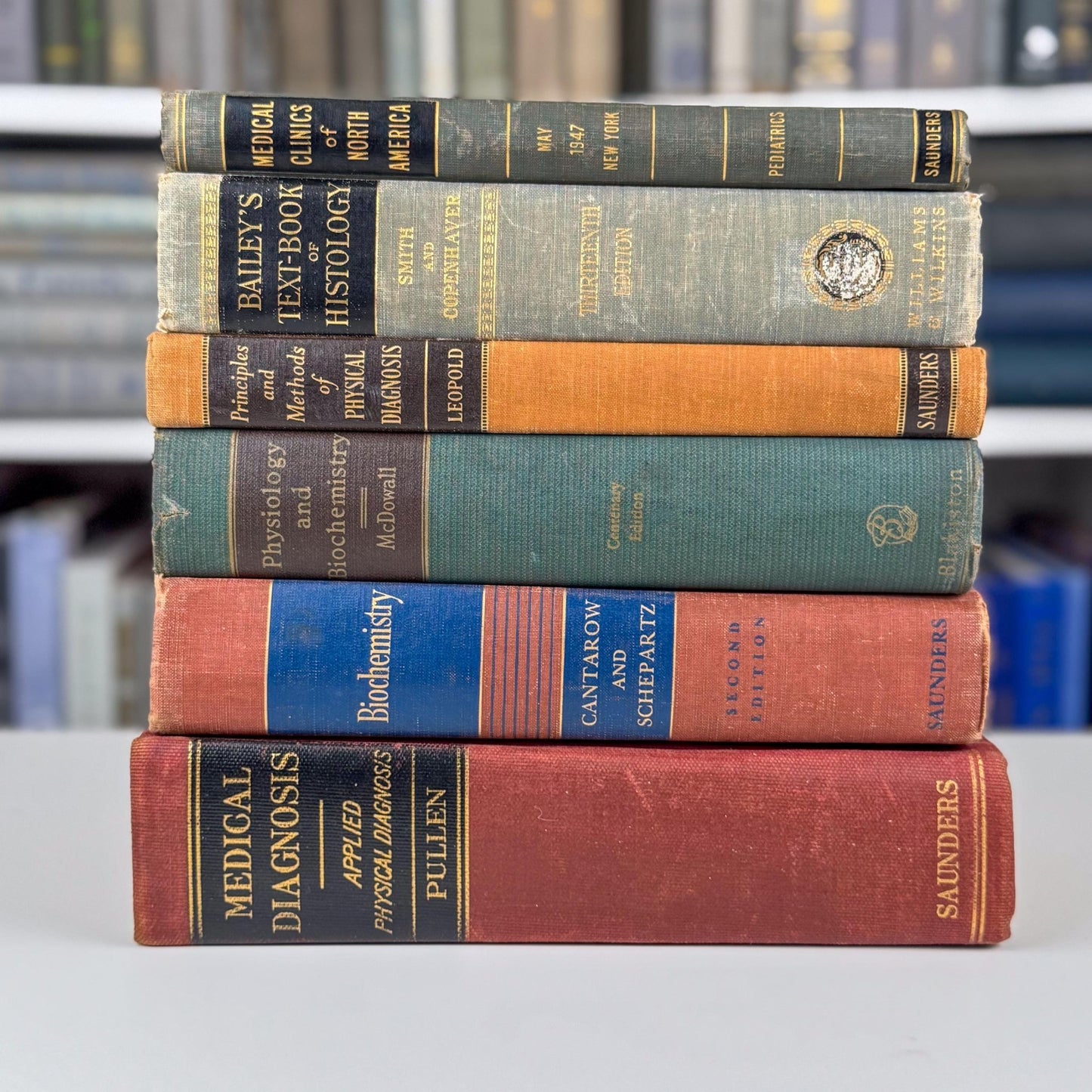 Vintage Medical Textbook Book Bundle, Mid Century Modern Medical School Books for Shelf Styling - Pretty Old Books