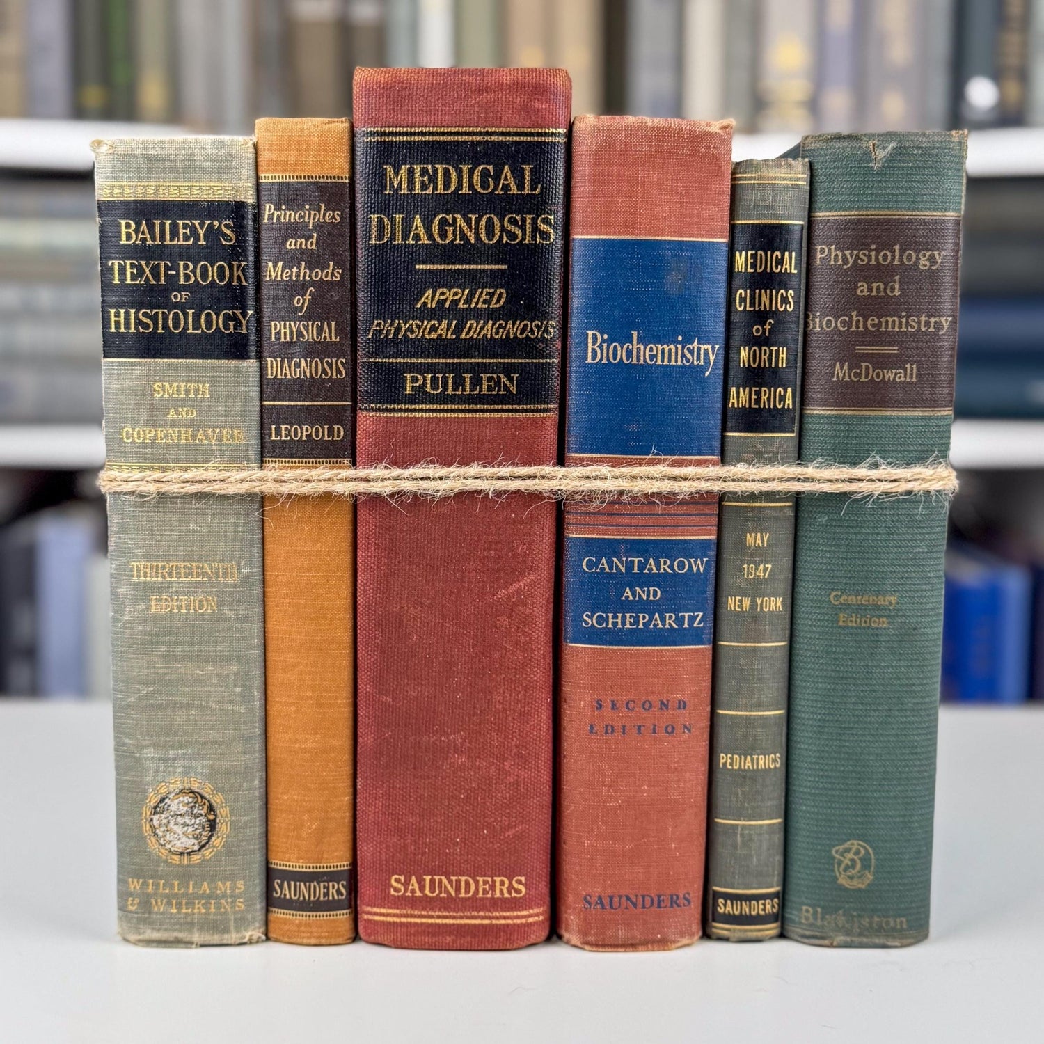 Vintage Medical Textbook Book Bundle, Mid Century Modern Medical School Books for Shelf Styling - Pretty Old Books