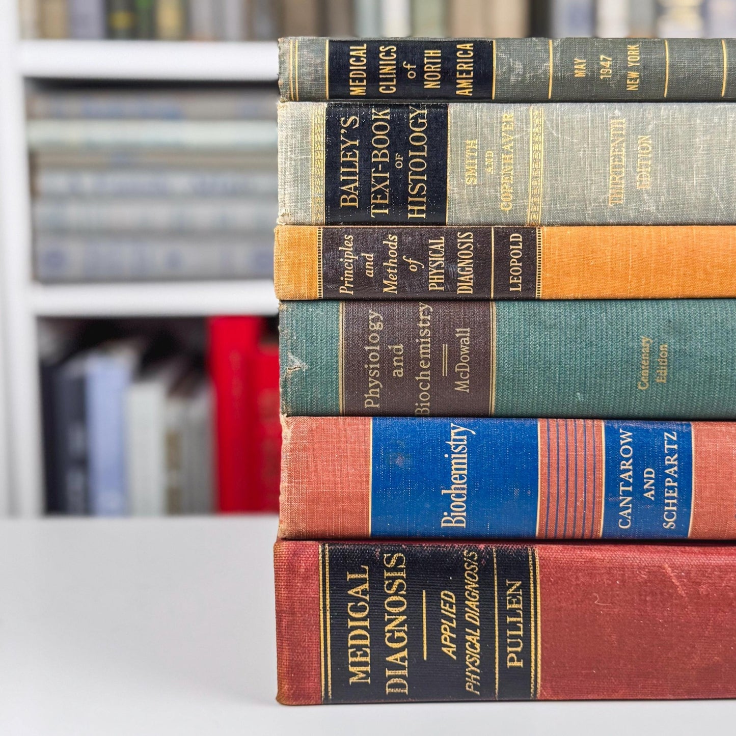 Vintage Medical Textbook Book Bundle, Mid Century Modern Medical School Books for Shelf Styling - Pretty Old Books