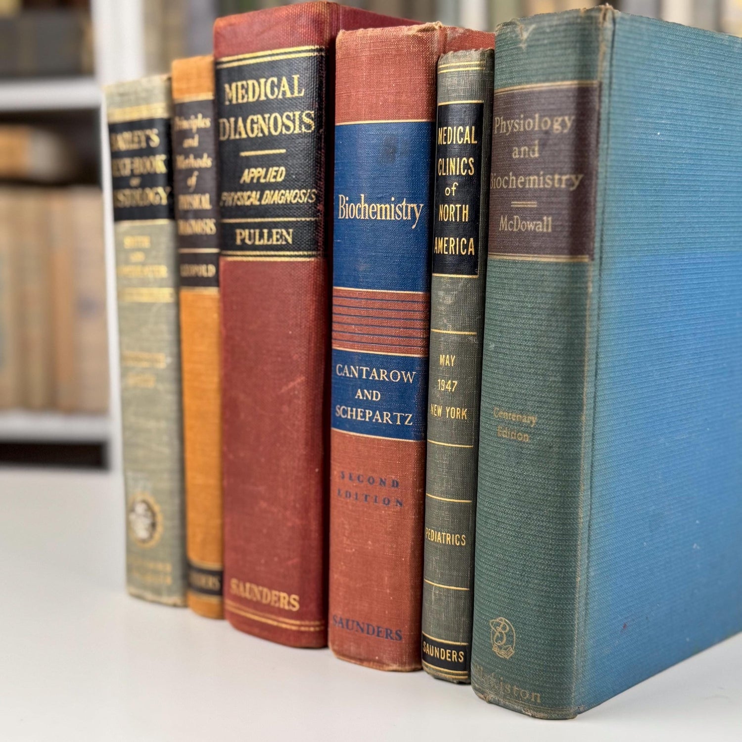 Vintage Medical Textbook Book Bundle, Mid Century Modern Medical School Books for Shelf Styling - Pretty Old Books