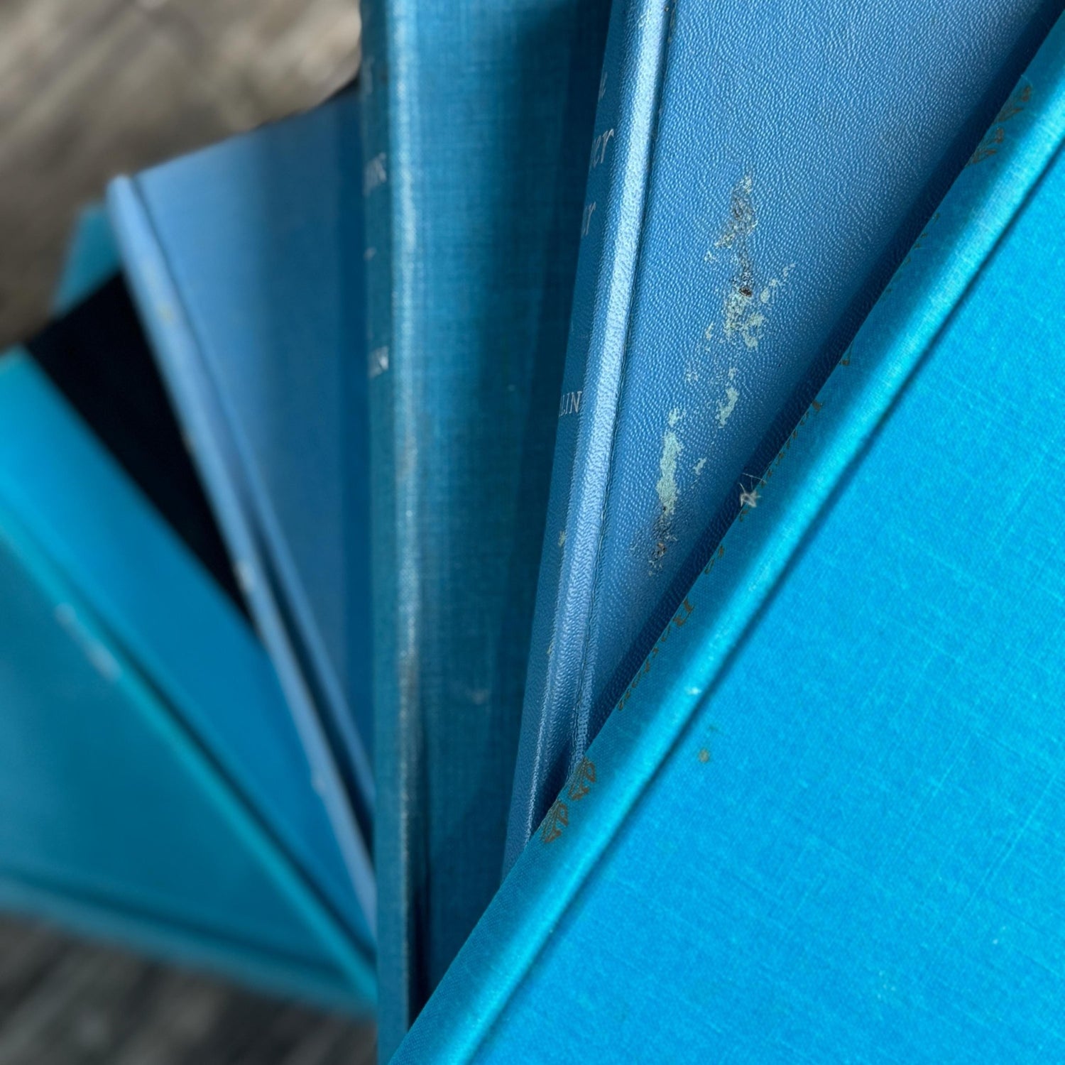 Vintage Mid - Century Aqua and Light Blue Books for Shelf Styling - Pretty Old Books