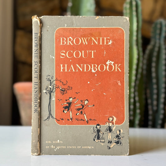 Vintage Mid Century Brownie Scout Handbook, 1957, Girl Scout Guide Hardcover - Pretty Old Books