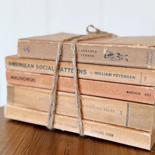 Vintage Mid Century Neutral Paperback Books - Pretty Old Books