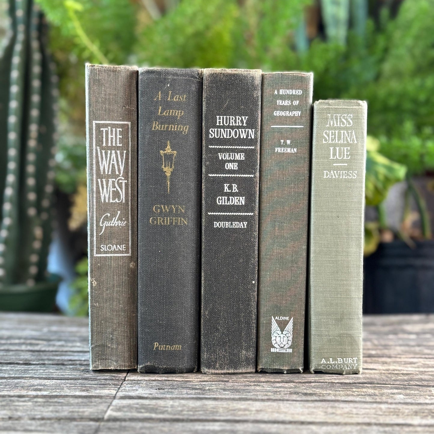 Vintage Mixed Gray Mid Century Books for Shelf Styling - Pretty Old Books