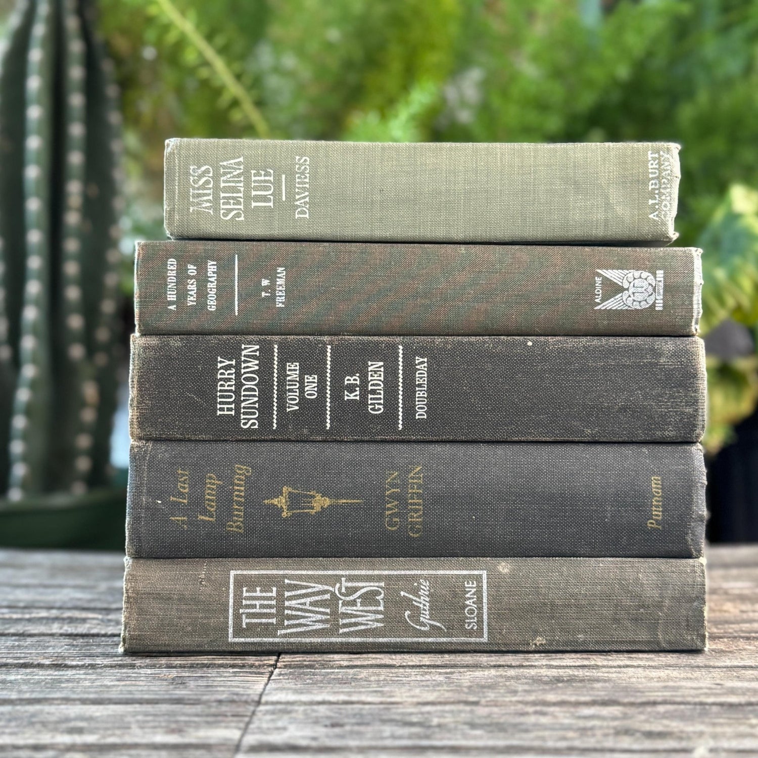 Vintage Mixed Gray Mid Century Books for Shelf Styling - Pretty Old Books