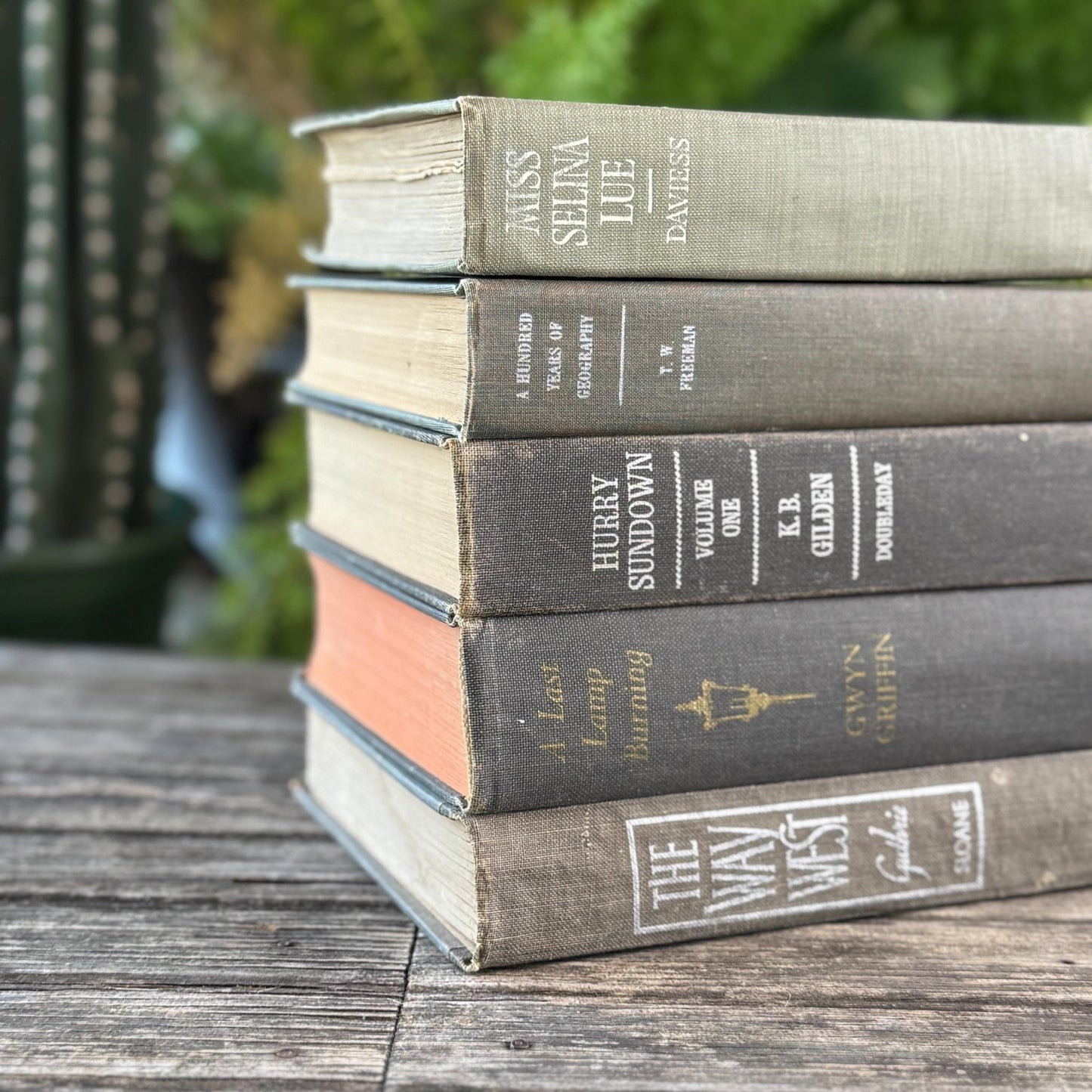Vintage Mixed Gray Mid Century Books for Shelf Styling - Pretty Old Books