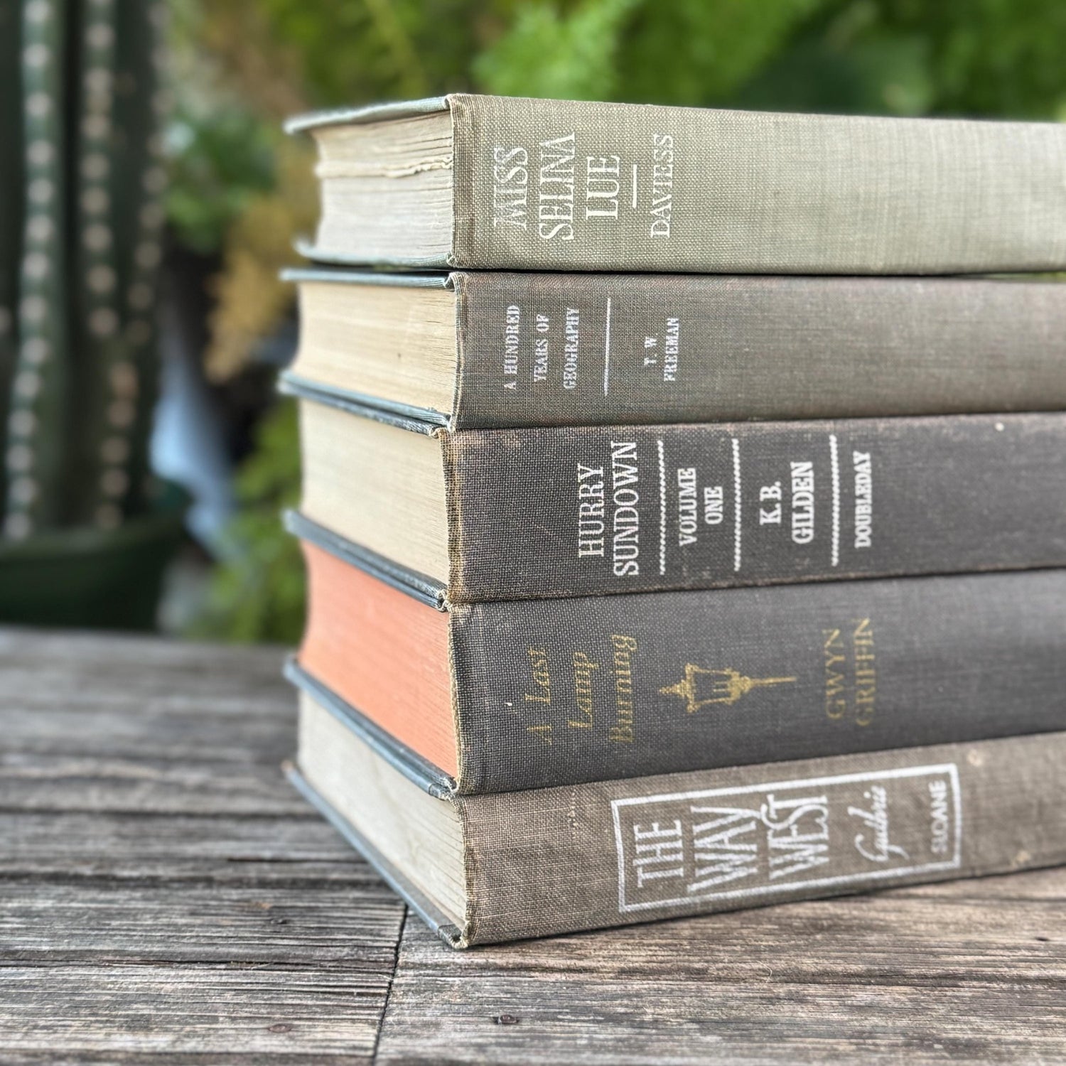 Vintage Mixed Gray Mid Century Books for Shelf Styling - Pretty Old Books