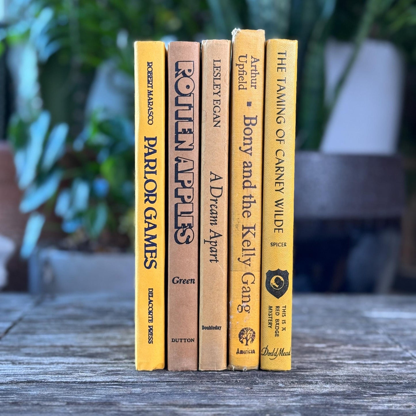 Vintage Mustard Yellow Books for Retro 1960s Shelf Decor - Pretty Old Books