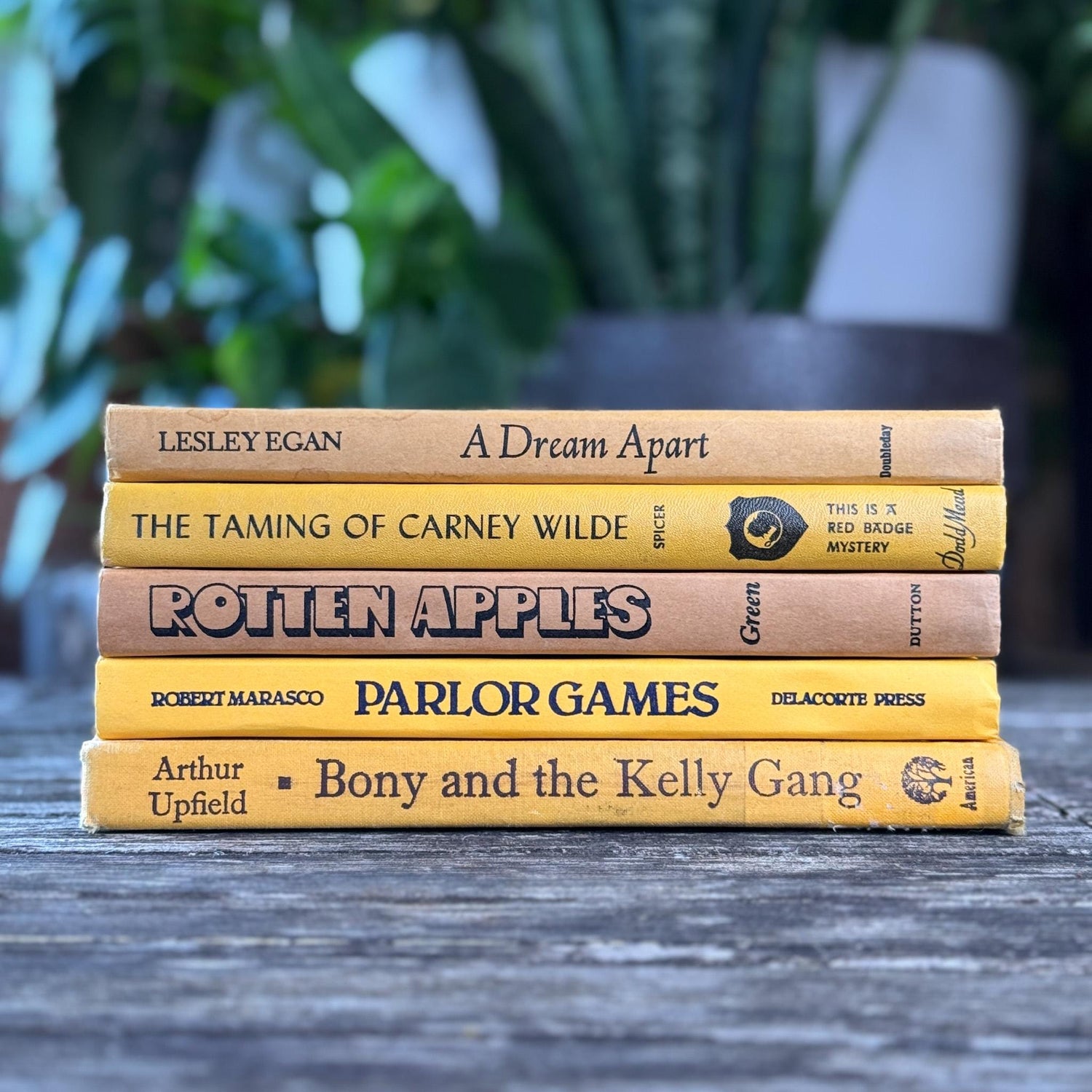 Vintage Mustard Yellow Books for Retro 1960s Shelf Decor - Pretty Old Books