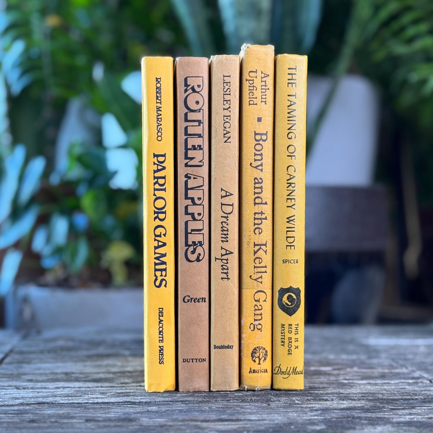Vintage Mustard Yellow Books for Retro 1960s Shelf Decor - Pretty Old Books