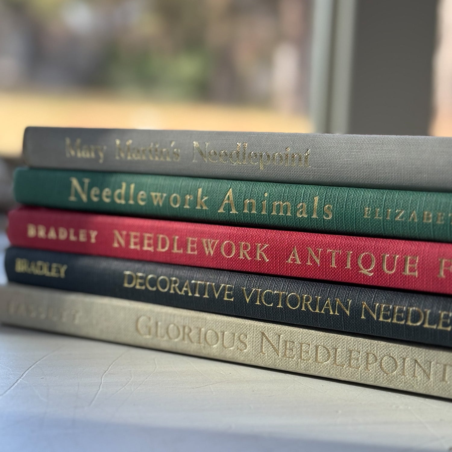 Vintage Needlepoint Coffee Table Book Bundle - Pretty Old Books