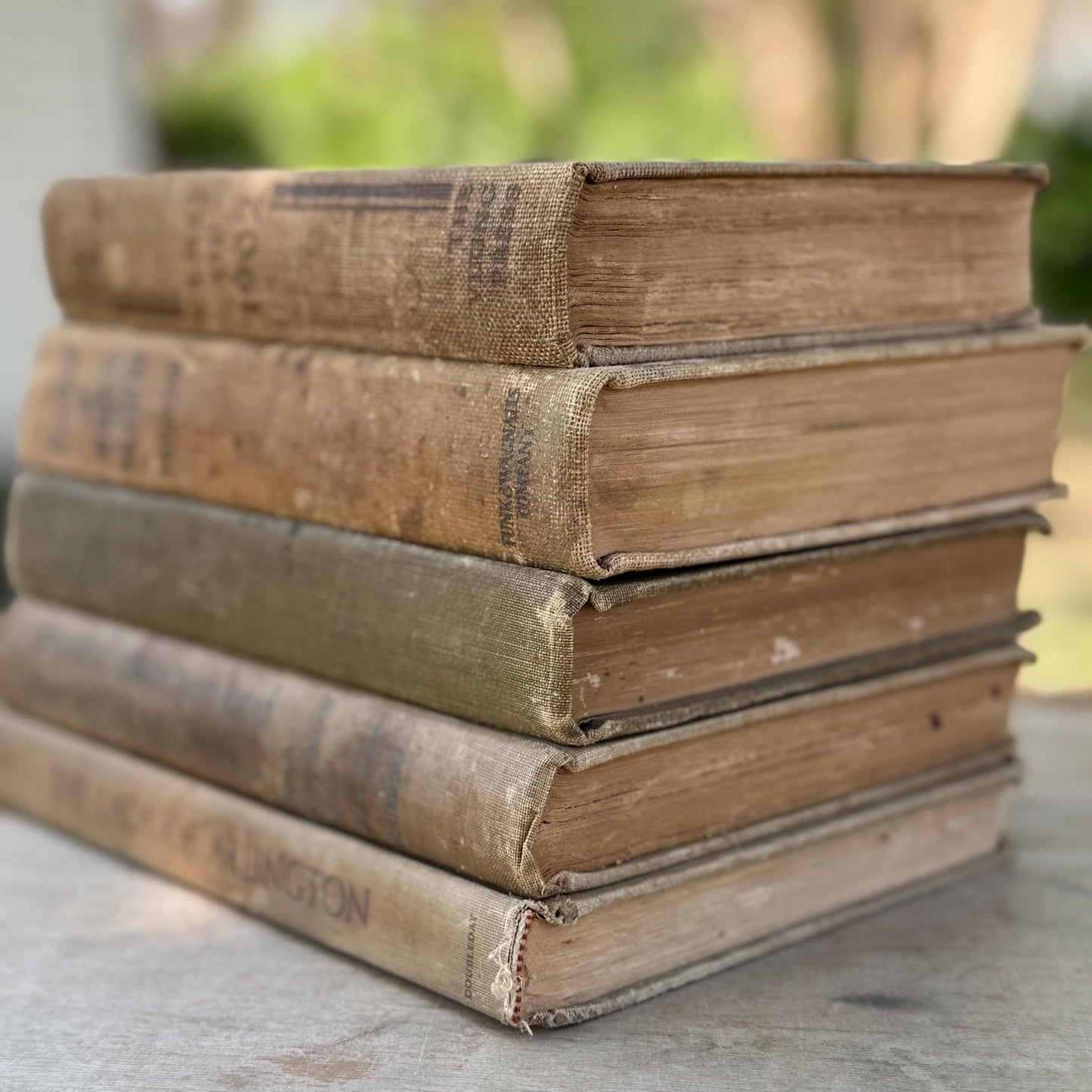 Vintage Neutral Shabby Book Bundle - Pretty Old Books