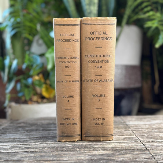 Vintage Neutral Tan Alabama Book Set, 1940s - Pretty Old Books